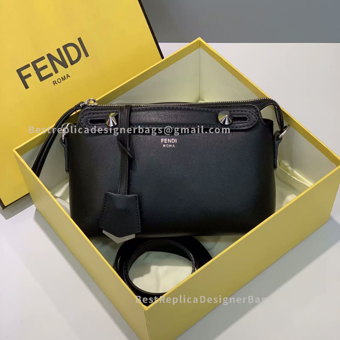 Fendi By The Way Mini Black Leather Small Boston Bag 149